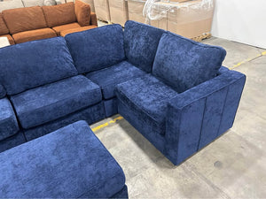 *Perfect Condition* Sapphire Navy Corded Velvet LoveSac (5 Seat/7 Side)
