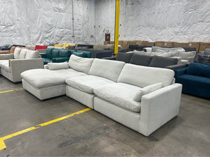 Ashley Signature Sophie 3-Pc Sectional Sofa Chaise (Sky Grey)