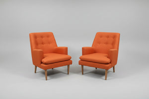 Burnt Orange MCM Accent Chair Set