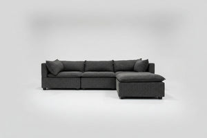 Albany Park 122'' Kova Box Cushion Sectional (Charcoal)