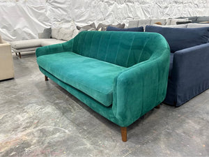 Emerald Green Velvet 74'' MCM Sofa