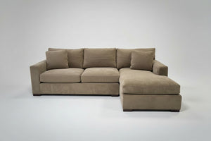 Crate & Barrel Taupe Axis 2-Pc Chaise Sectional
