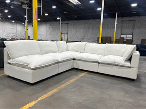 Albany Park Kova Box Cushion Corner Sectional (Frost Performance Linen)