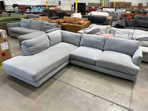 West Elm Haven 2-Piece Bumper Chaise Sectional – Feather Gray