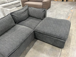 Albany Park 122'' Kova Box Cushion Sectional (Charcoal)