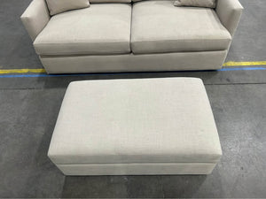 Crate & Barrel 83'' Lounge Sofa w/Storage Ottoman (Beige)