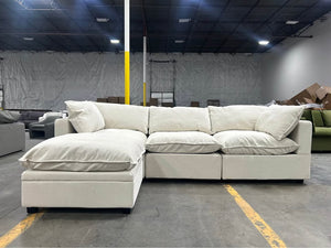 Albany Park 122'' Kova Pillow Cushion Sofa  + Ottoman (Sand Performance Basketweave)