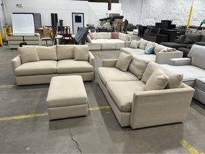 Crate & Barrel Lounge Sofa Set w/Storage Ottoman