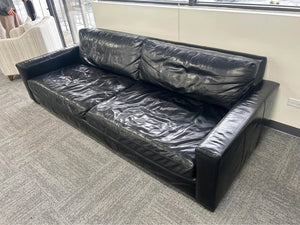 RH Maxwell Leather 2-Cushion Sofa (Ebony)