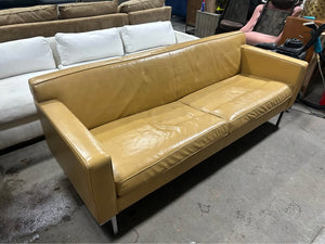 American Leather 81'' Yellow MCM Sofa
