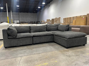 Albany Park 122'' Kova Box Cushion Sectional (Charcoal)