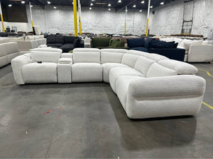 Aiden & Ivy Monroe 6-Piece Fabric Power Reclining Sectional