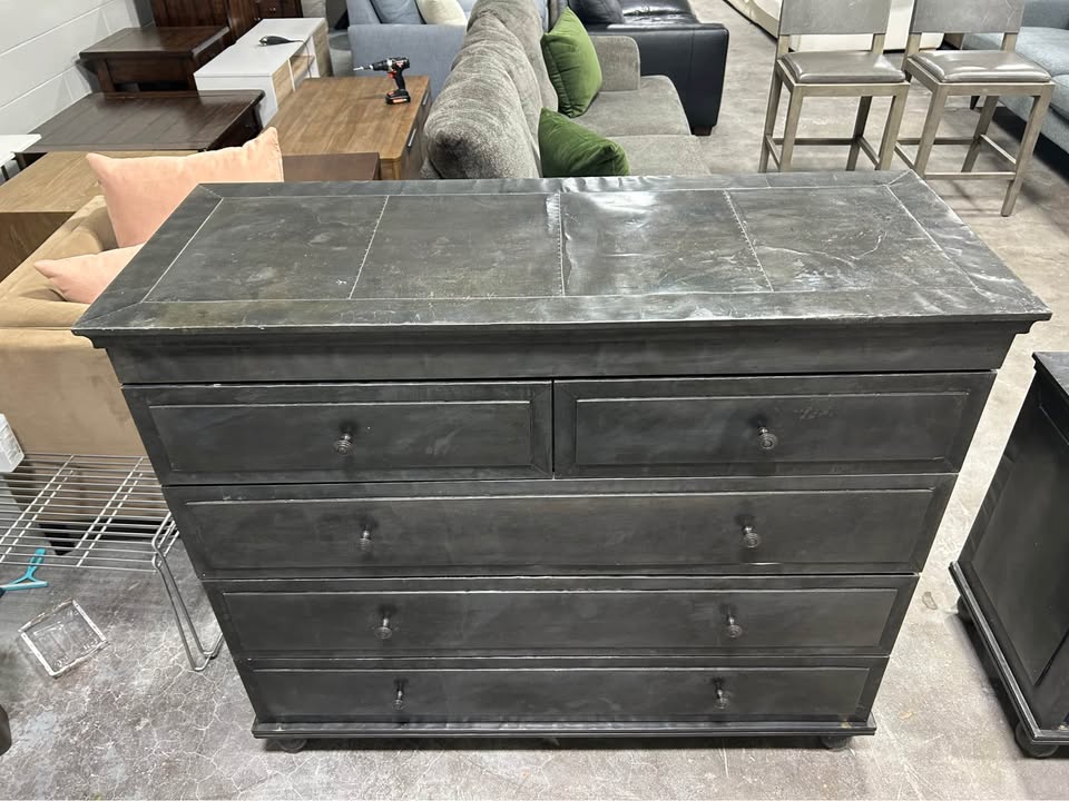 Restoration Hardware Annecy Metal Wrapped 5-Drawer Dresser