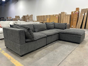 Albany Park 122'' Kova Box Cushion Sectional (Charcoal)