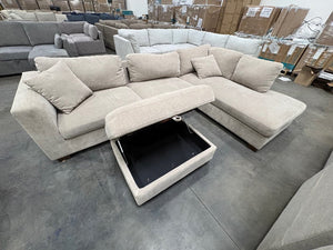 Walsen 3-Piece Sectional w/ Storage Ottoman