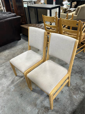 2-Pc Contemporary Beige Dining Chair Set