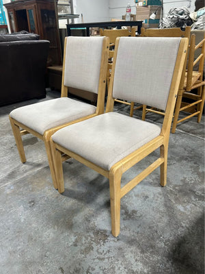 2-Pc Contemporary Beige Dining Chair Set