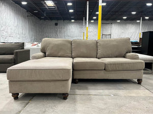 Classic 2-Pc English Roll Arm Chaise Sectional