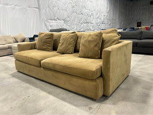 Crate & Barrel 83'' Lounge Sofa (Camel Performance Velvet)
