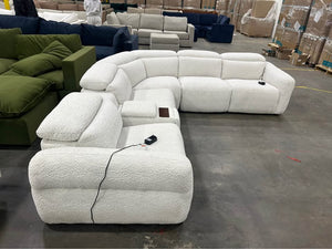 Aiden & Ivy Monroe 6-Piece Fabric Power Reclining Sectional