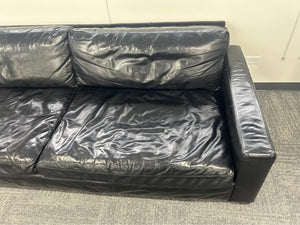 RH Maxwell Leather 2-Cushion Sofa (Ebony)