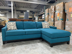 Jonathan Louis Contemporary Teal Reversible Chaise Sectional
