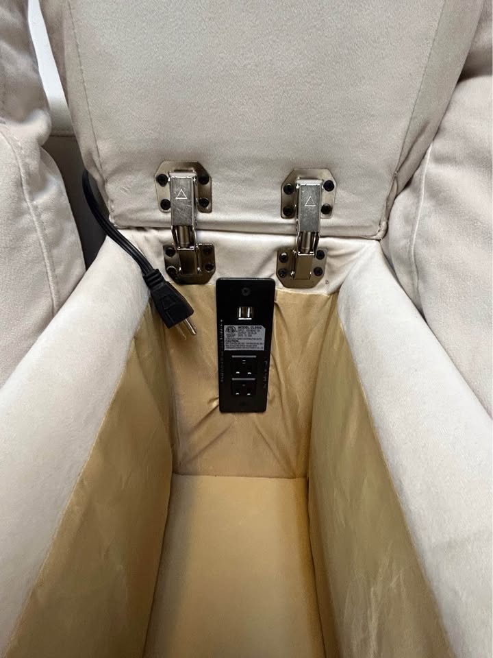 Modular Off-White Cloud Sectional With Cupholders And Charging Ports