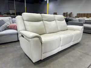 Gilman Creek Sanders Leather Power Sofa (Cream)