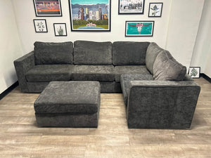 Charcoal Corded Velvet LoveSac (5 base/7 side)