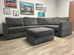 Charcoal Corded Velvet LoveSac (5 base/7 side)