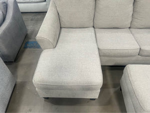 Light Gray Reversible Chaise Sectional w/Ottoman