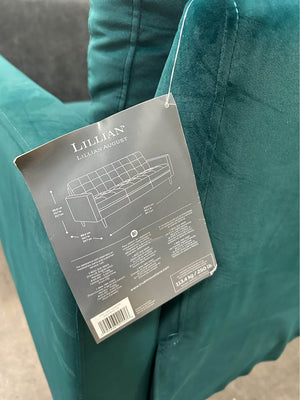Lillian August Diani Fabric Sofa (Teal Velvet)