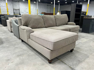 Classic 2-Pc English Roll Arm Chaise Sectional