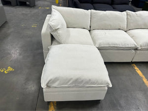 Albany Park 122'' Kova Pillow Cushion Sofa  + Ottoman (Sand Performance Basketweave)