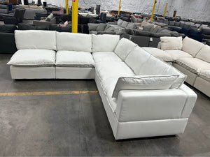 Albany Park Kova Box Cushion Corner Sectional (Frost Performance Linen)