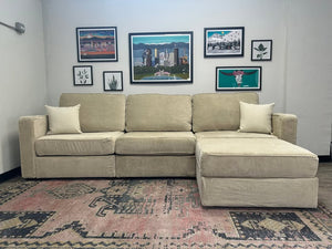 Tan Combed Chenille LoveSac Sactional