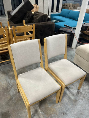 2-Pc Contemporary Beige Dining Chair Set