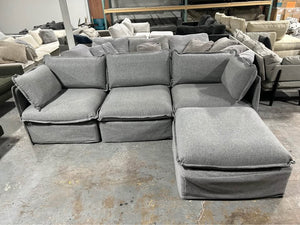 Anabei 4-Pc Modular Gray Cloud Sectional