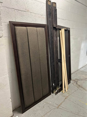 Dark Brown Wooden Queen Bed Frame