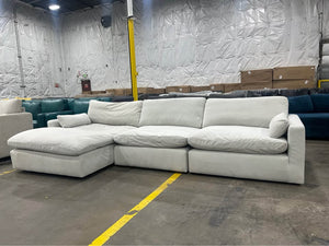 Ashley Signature Sophie 3-Pc Sectional Sofa Chaise (Sky Grey)