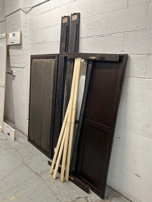 Dark Brown Wooden Queen Bed Frame