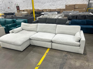 Ashley Signature Sophie 3-Pc Sectional Sofa Chaise (Sky Grey)