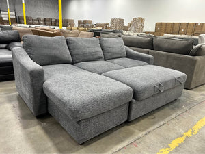Coddle Aria Fabric Sleeper Sofa w/Reversible Chaise & Storage