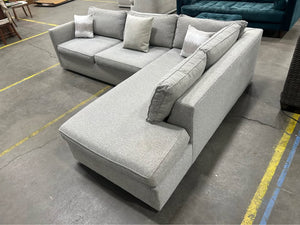West Elm Harris 2-Piece Bumper Chaise Sectional (Storm Gray)