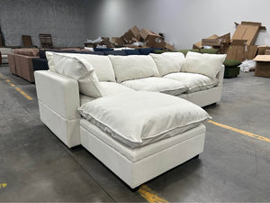Albany Park 122'' Kova Pillow Cushion Sofa  + Ottoman (Sand Performance Basketweave)