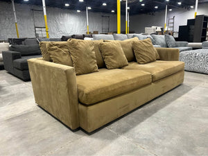 Crate & Barrel 83'' Lounge Sofa (Camel Performance Velvet)