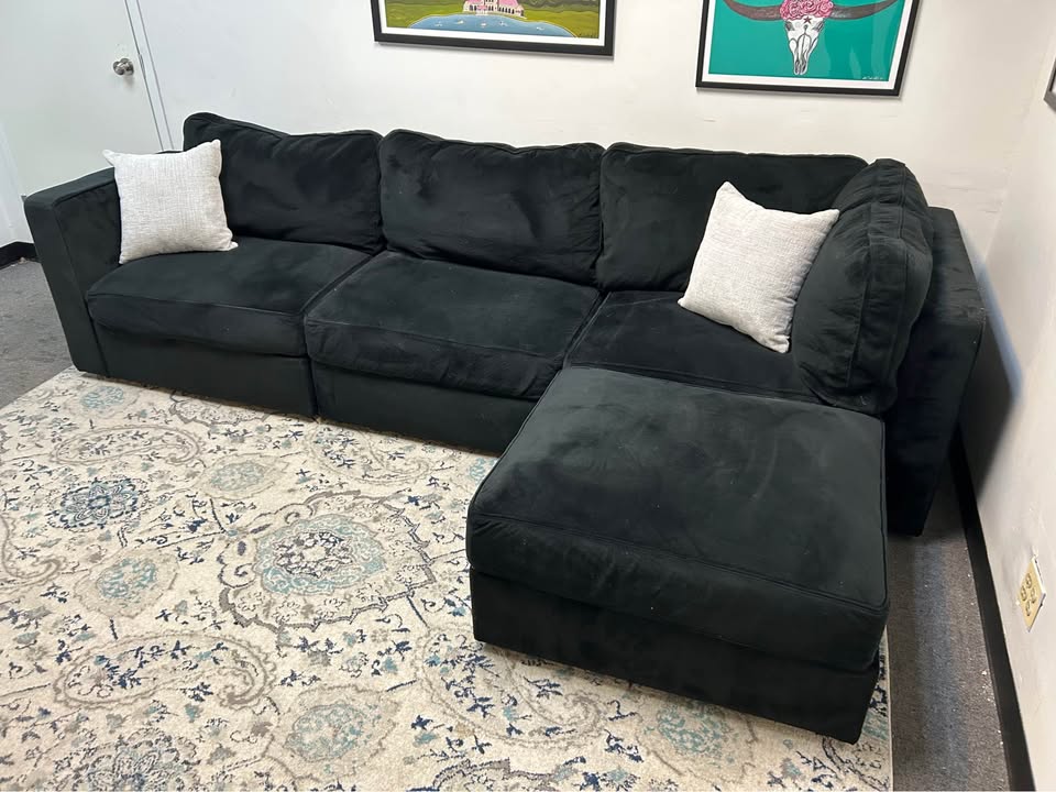Obsidian Black Velvet LoveSac Sectional