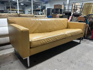 American Leather 81'' Yellow MCM Sofa