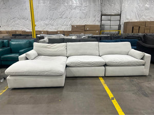 Ashley Signature Sophie 3-Pc Sectional Sofa Chaise (Sky Grey)