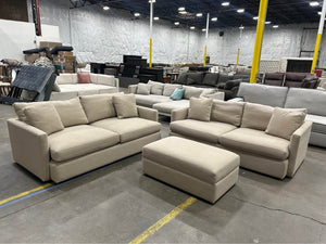 Crate & Barrel Lounge Sofa Set w/Storage Ottoman